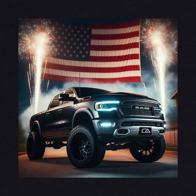 Dodge Ram and The American Flag by Gas Autos by GasAut0s